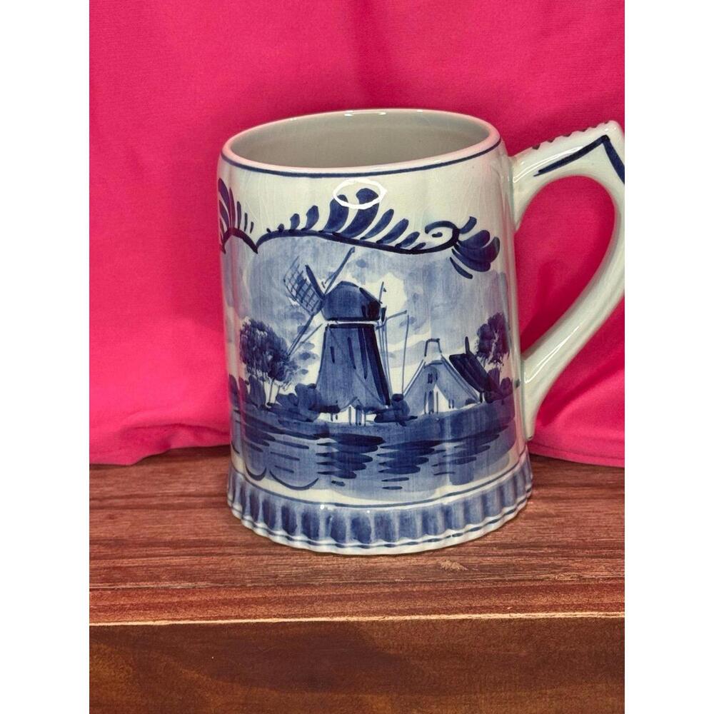 Blue and White Hand Painted Mug